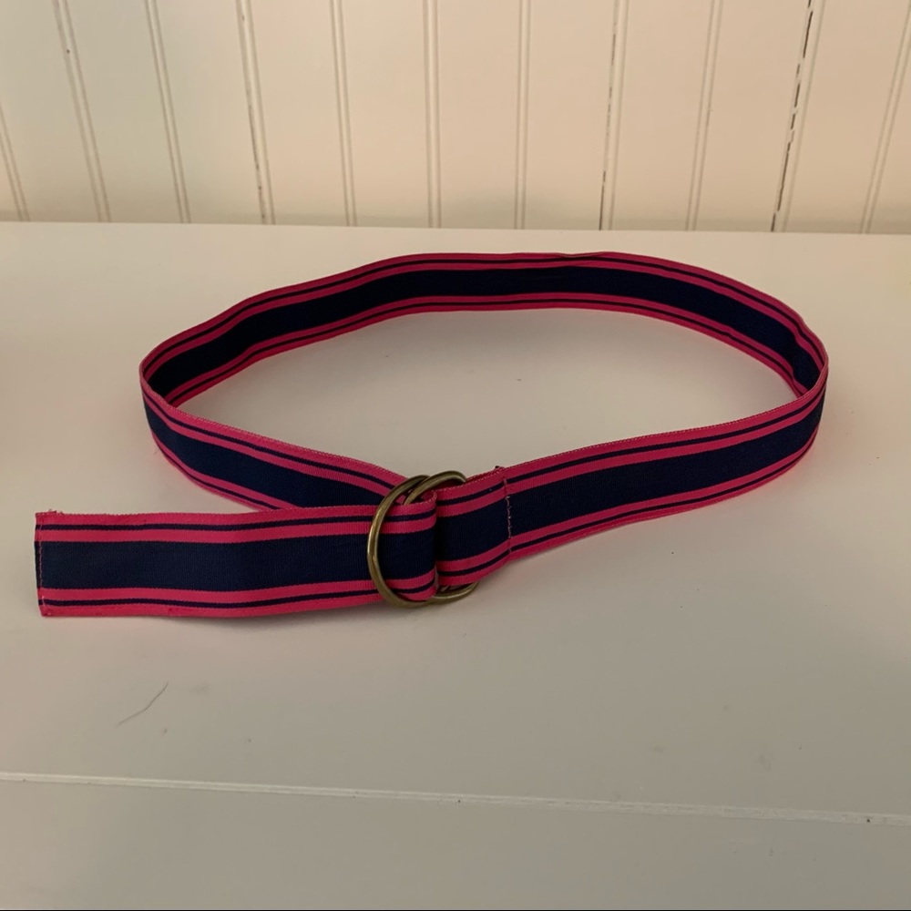 EUC Pink and Navy J. Crew Ribbon Belt